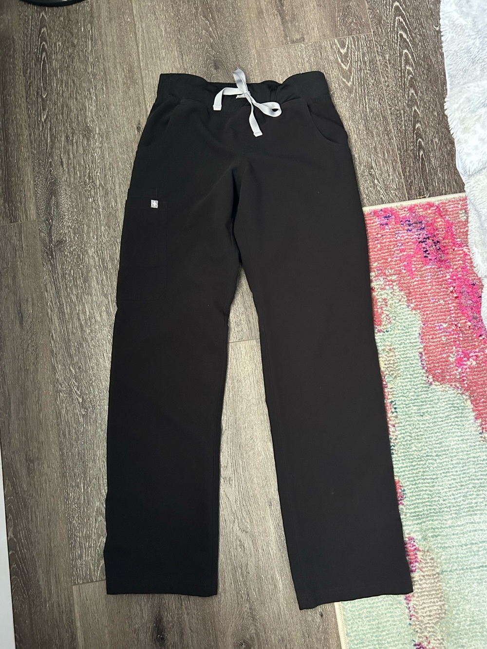 Figs Black Kade Cargo Straight Leg Scrub Pants